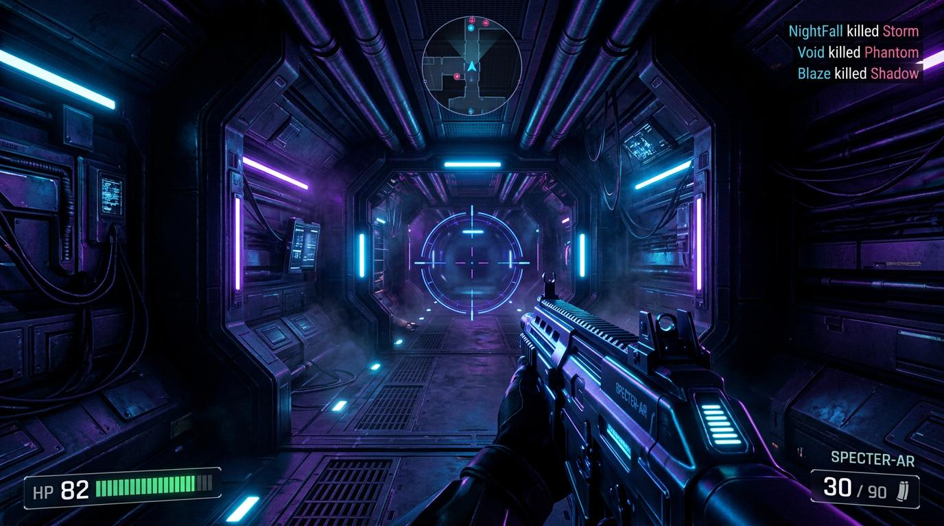 FPS gameplay with prediction overlay